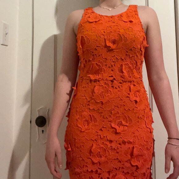 Super fun orange appliqué summer dress - Picture 5 of 13